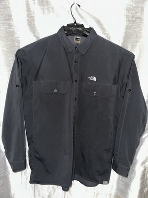 The North Face Men s Long Sleeve Button-Up Shirt Dark Gray Outdoor Hiking XLarge