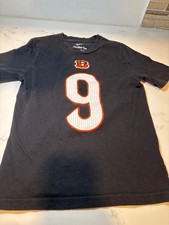 Cincinnati Bengals Shirt Size 5/6 Joe Burrow Black Short Sleeve NFL NIke TEE