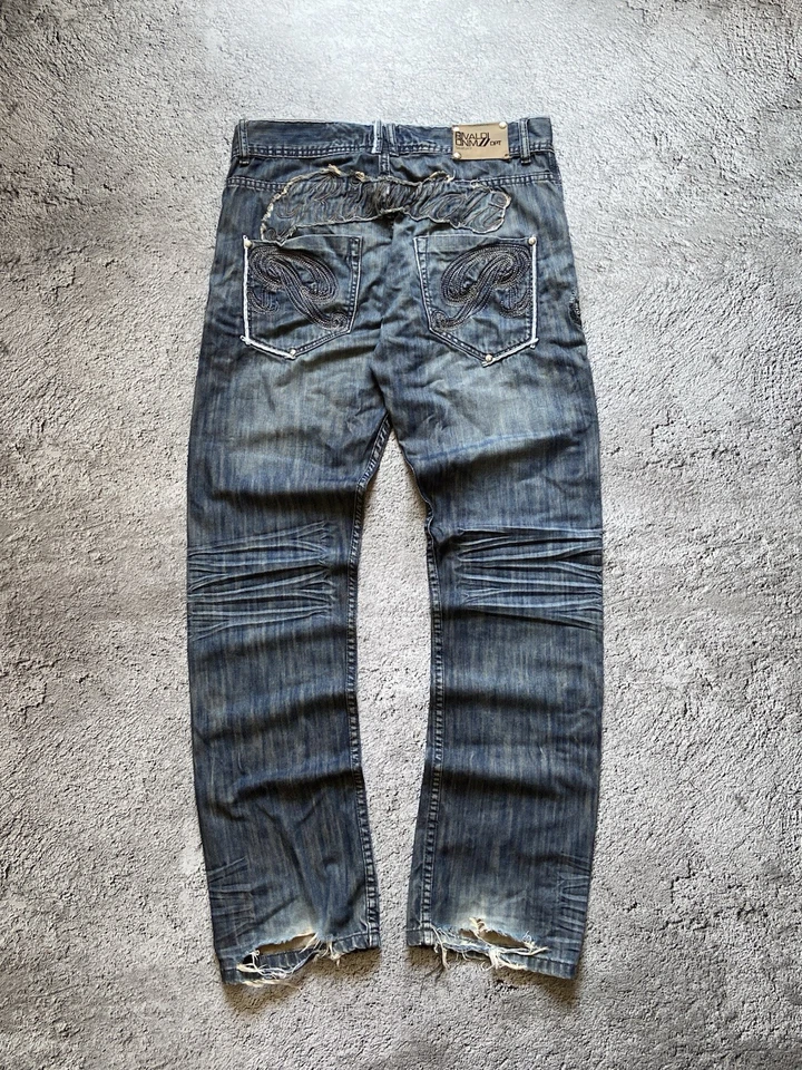 Pantalones de mezclilla vintage LGB If Six Was Nine estilo japonés ropa de calle desgastados lavado enfermo Foto 3 de 4