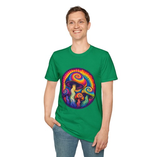 Tie Dye Mushroom Psychedelic Trippy Retro Hippie Natur Unisex Softstyle T-Shirt - Bild 44 von 112