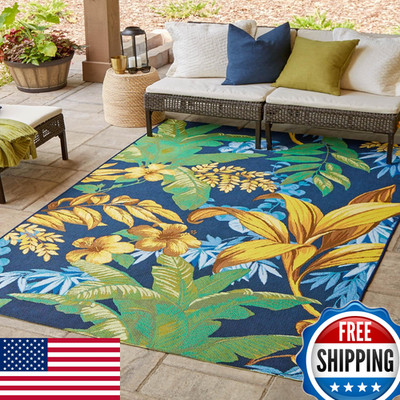 Unique Loom Outdoor Botanical Collection Area Rug - Calypso 2 X 3 Rectangle