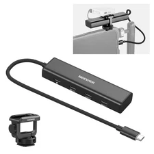 NEEWER PS020E USB C Hub 4 In 1 with Cold Shoe for iPhone 16 iPad Mac Android PC