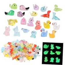 200 Pcs Tiny Resin Animals to Hide, Mini Luminous Resin Animals Bulk 200 Pack