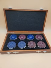 2-1/8" 53mm Shuffleboard Table Replacement Pucks - Set of 8 with Wooden box