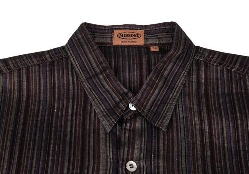 MISSONI Linen Cotton Striped Shirt Size 48(K-157152) - Picture 3 of 12