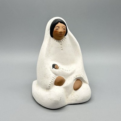 Native American Ceramic Handmade Mother Baby 4 x6  Figurine Southwestern