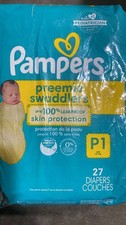New Pampers Preemie Swaddlers P1 Diapers Under 6 lb 27 Count