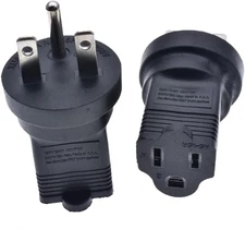 6-15P to 5-15R Power Adapter,Toptekits NEMA6-15P Male Female Black 