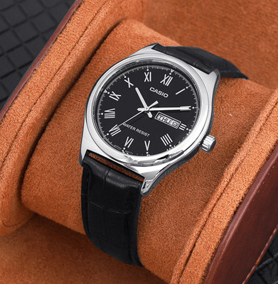 Casio MTP-V006L-1B Men s Fashion Watch Black Dial Leather Strap