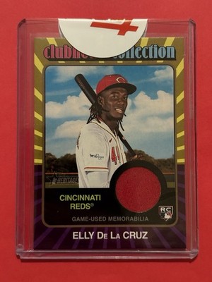 ELLY DE LA CRUZ (71/99) (GOLD GAME USED JERSEY RELIC) ROOKIE 2024 Topps Heritage