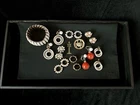 TRIFARI Lot Earrings Brooch Bracelet Dangle Rhodium Gold-Trifanium Crown