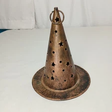 Witch’s Hat Halloween Fall Rustic Tin Celestial Candle Cover