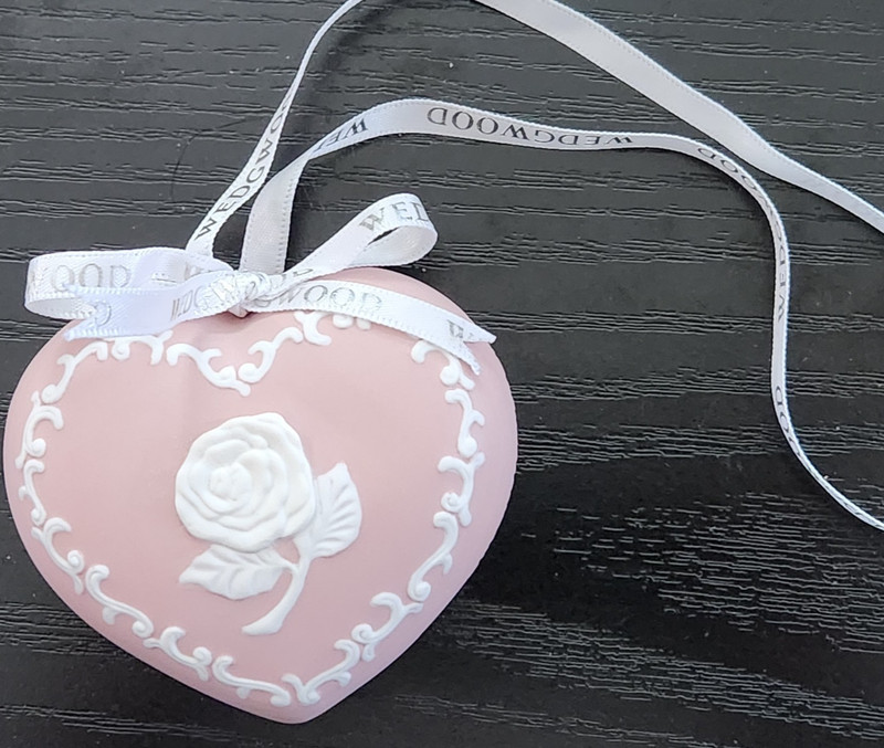 Wedgwood Jasperware Pink Heart Ornament Breast Cancer Awareness