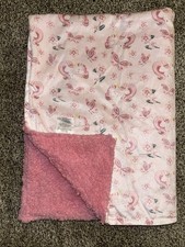 le bebe FAVORITE Unicorn Floral/Flowers Butterfly/Pink Baby Blanket