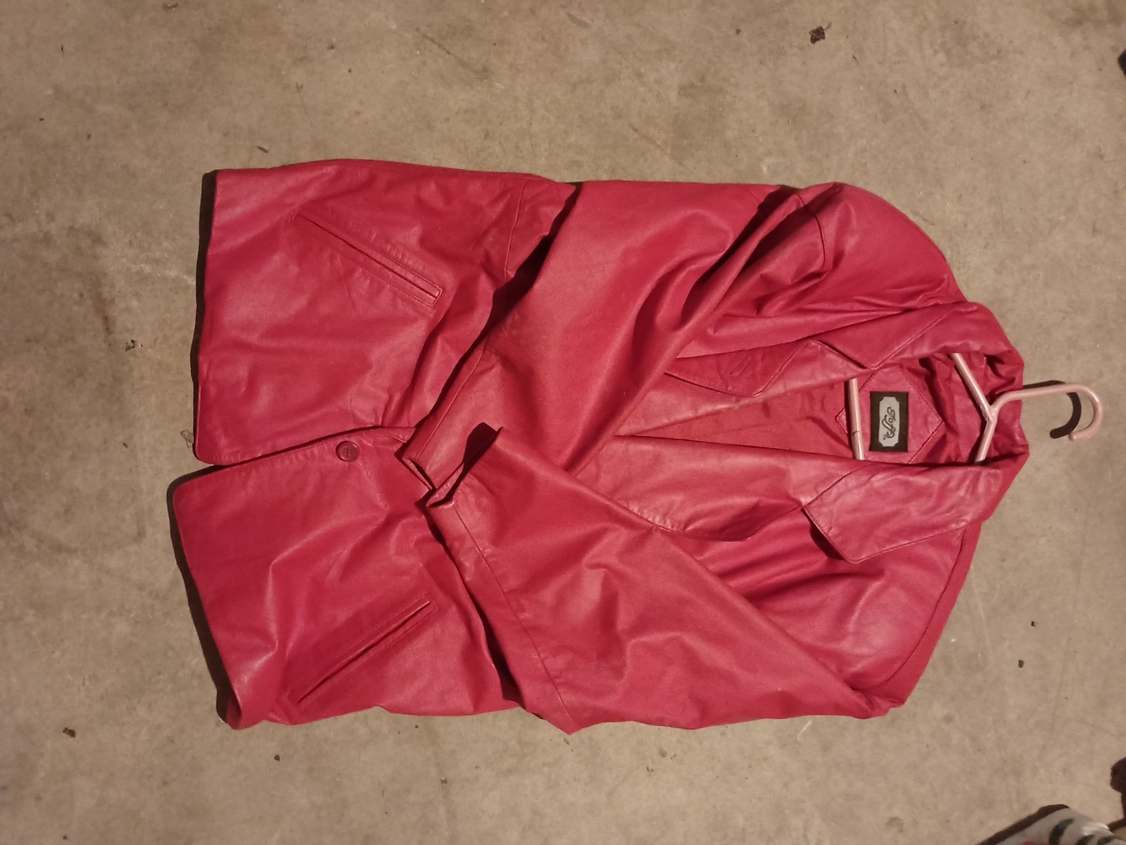 Hoff 100% Leather Jacket Polyester Lining Mens Si… - image 1