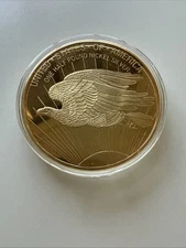 The Jumbo Gold Dream 1907 Proof Double Eagle Large Medal 24k Layered