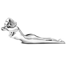 Chrome Vintage Style Posing Nude Lady Goddess Hood Ornament - Hot Rod Classic