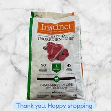 Dry Dog Food Instinct Limited Ingredient Grain Free Lamb 20 lb Bag Diet Naturall 2.75 per pound