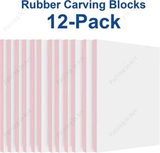 5 Pack Rubber Carving Block, 4" x 6" Easy Cut Lino Blocks, Soft Linoleum Bloc...