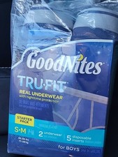 Goodnites Tru-Fit Real Underwear/Nighttime Protection Boys Starter Pack S/M