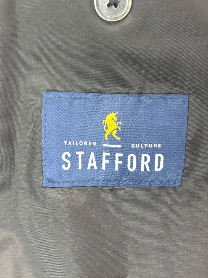 Stafford 52R Black Coolmax Blazer Jacket Sport Suit Coat Wool Classic Fit - Image 3 of 4