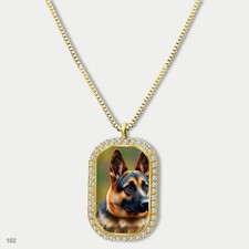 Amazing Cute German Shepherd Dog Breed Fashion Pendant Necklace Chain Printed Do