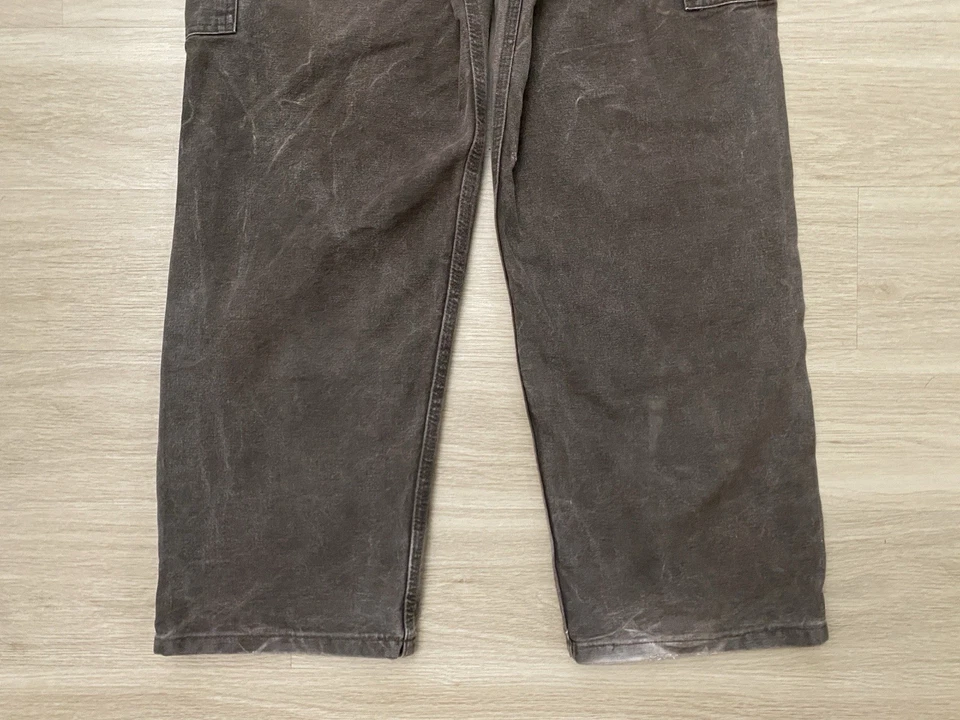 VTG Carhartt R06 CHT “Chestnut Brown” Double Knee Bib Overalls Men's 32x30 Faded - Image 4 of 4