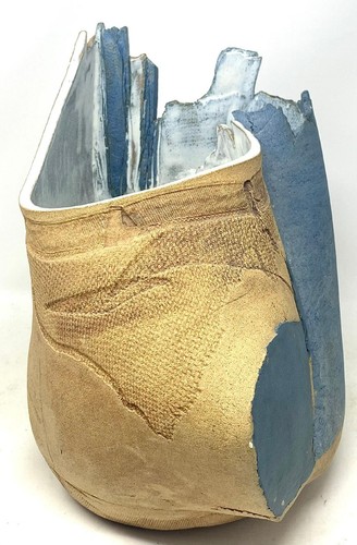 Rare Patsy Thola Chamberlin Art Pottery Hand Painted 12" Tall 10" Wide Unique