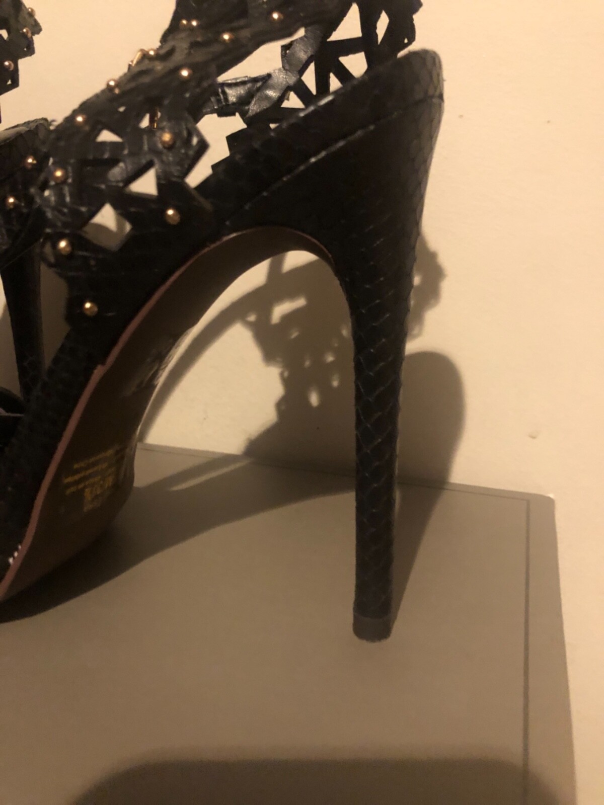 Bcbgmaxazria Black Python Prints Studded Uk5.5 38.5 Rrp £275 image 9