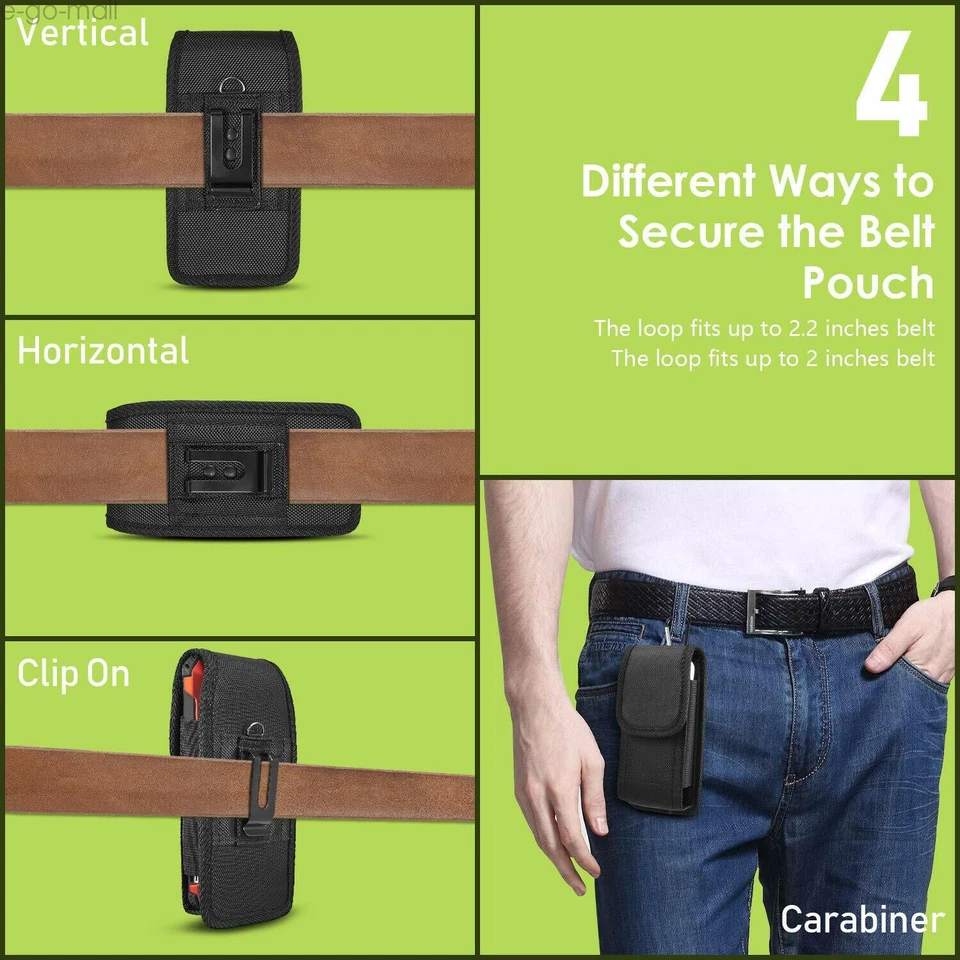 Vertical Holster Belt Clip Carrying Case Pouch for iPhone XS Max/14 Pro Max Plus - Image 4 of 4