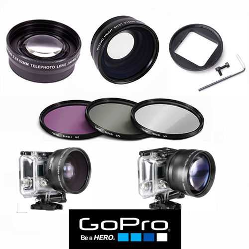 OBJECTIF GRAND ANGLE GOPRO HERO 11 NOIR + TÉLÉOBJECTIF ZOOM + KIT FILTRE HD UV-CPL-FD - Photo 1/11