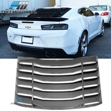 Fit 16-24 Chevy Camaro Carbon Fiber Print Rear Sun Window Louver Vent Cover