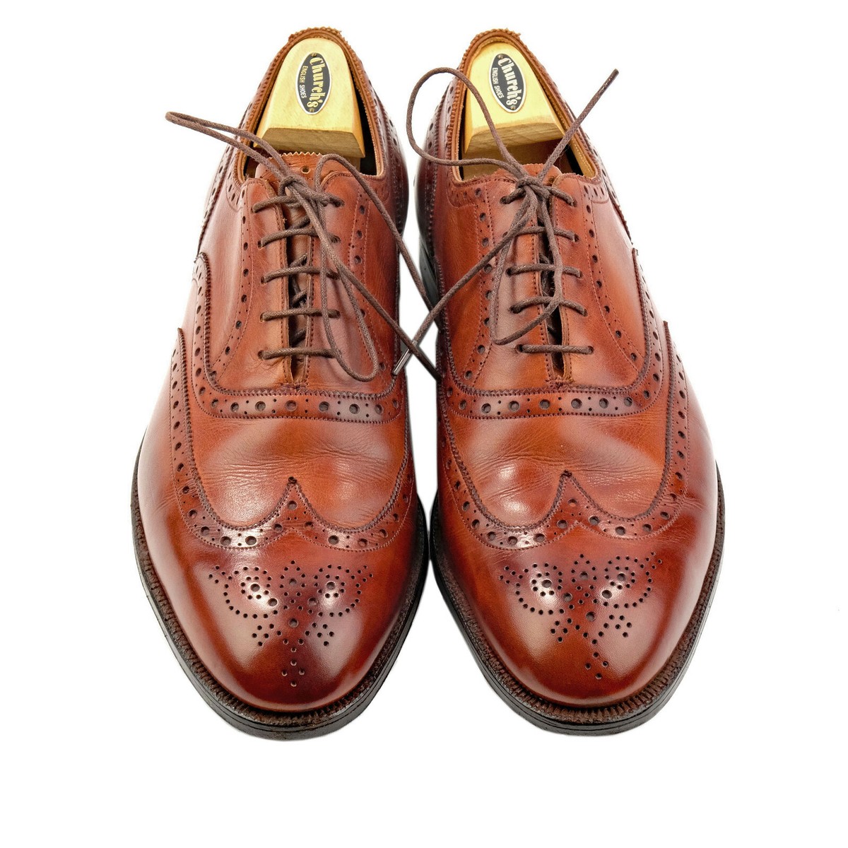 EDWARD GREEN 10.5 Chestnut E 202 Brogue Wingtip Oxfords Shoes 