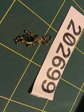 May Dark Green Birthstone Baby Boy 14k Yellow Gold  CZ Dangle Charm Pendant