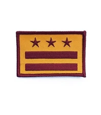WASHINGTON DC FLAG PATCH embroidered iron-on Burgundy And Gold commanders colors