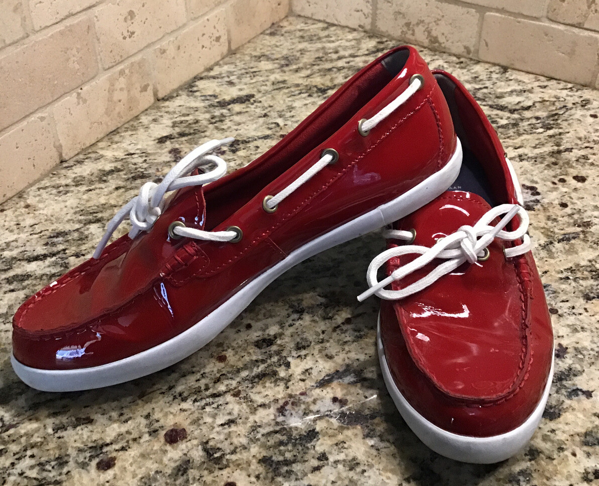 cole haan red patent leather loafers