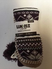 MUK LUK LUK EES WOMEN'S SLIPPER SOX Multi Color SIZES: L/XL (8-10) (7-FD-6)