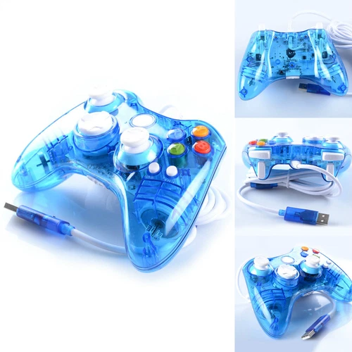 Afterglow LED Blue Wired Controller For Microsoft Xbox 360 USA Free Shipping
