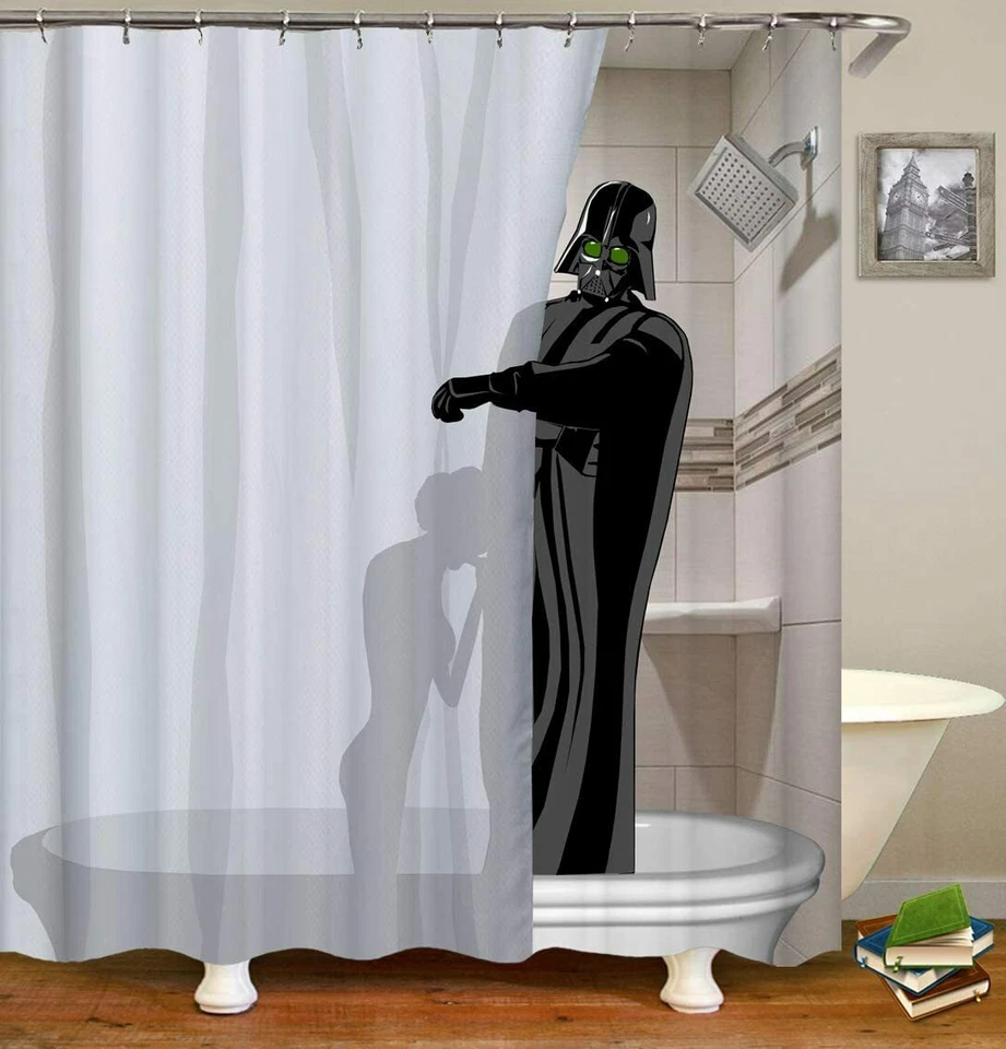 Alfombra de baño Star Wars Darth Vader 4 piezas/juego cortina de ducha inodoro cubierta de asiento almohadilla Foto 3 de 4