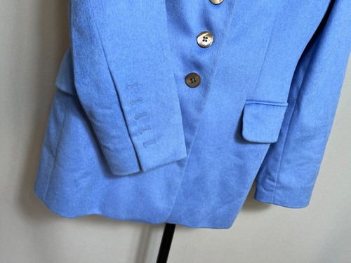 escada margaretha ley wool woman jacket blazer button blue Sz 36 - Picture 8 of 14