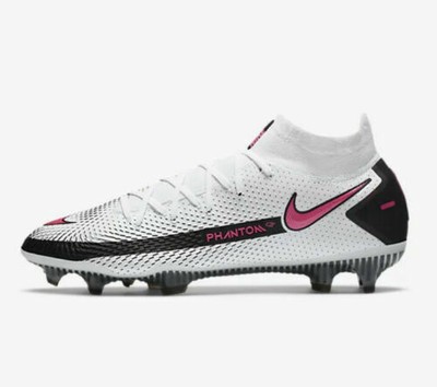 white and pink cleats