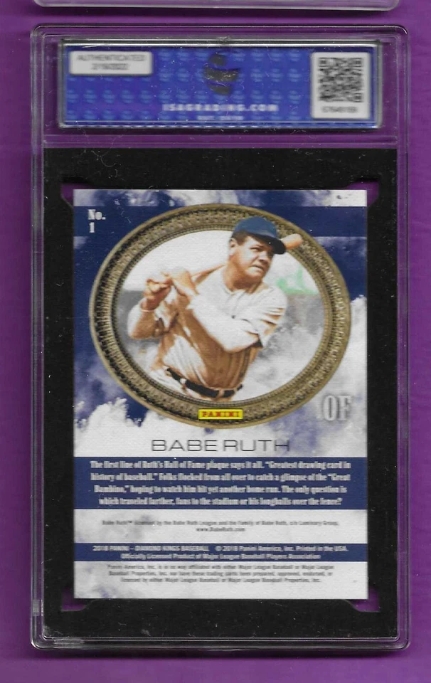 Panini Diamond Kings #1 2018 Babe Ruth Isa 10 gemas como nuevo patio de Nueva York Yankee Great B Foto 2 de 2