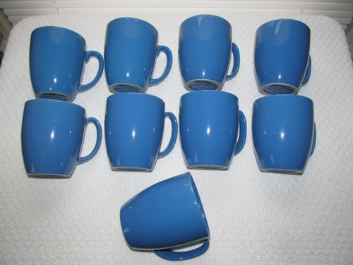 Corelle Coordinates Blue Stoneware Coffee Tea Mugs Coffee Cups Lot of (9) EUC - Picture 5 of 5