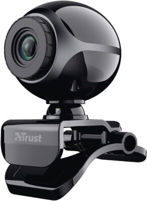 Trust 17003 Exis Webcam 300K with Microphone, Black/Silver NEW and Original Packaging