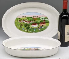 NEW  Villeroy Boch NAIF Oval Bakers 15" and 13"