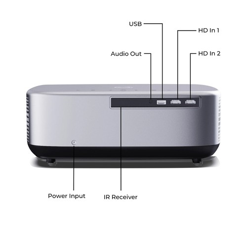 Vankyo Performance V700 Pro Native 1080P kabelloser intelligenter tragbarer Projektor, grau - Bild 4 von 11