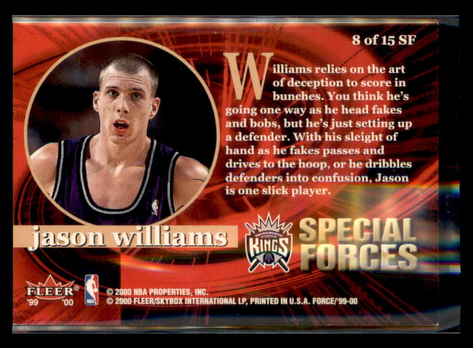1999 Fleer Force #8SF Jason Williams - Image 2 of 2