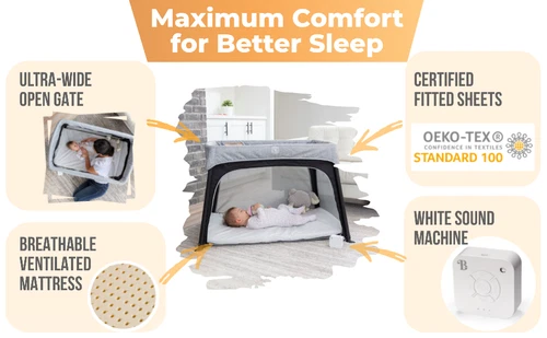 Lumiere Travel Crib And Bassinet ‎TC100GRY Gray And Black No Box-image