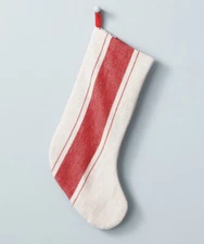 Hearth & Hand w/ Magnolia Linen Stocking Bold Center Stripe Red/Cream Christmas