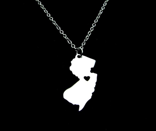 State Necklace Pendant US Country Map Pendant Charm State Map Stainless Steel - Picture 36 of 56